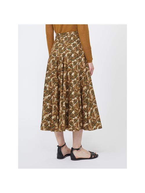 Midi skirt featuring a vertical topstitching-contoured yoke. MAXMARA STUDIO | 26161010626000005